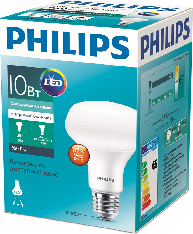 Лампа світлодіодна Philips (8718696798096) 10Вт, E27, 4000K